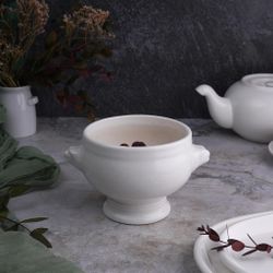 Бульонница 450 мл d 11 см h10,5 см горшочек "Лев" белая фарфор P.L. Proff Cuisine [3]