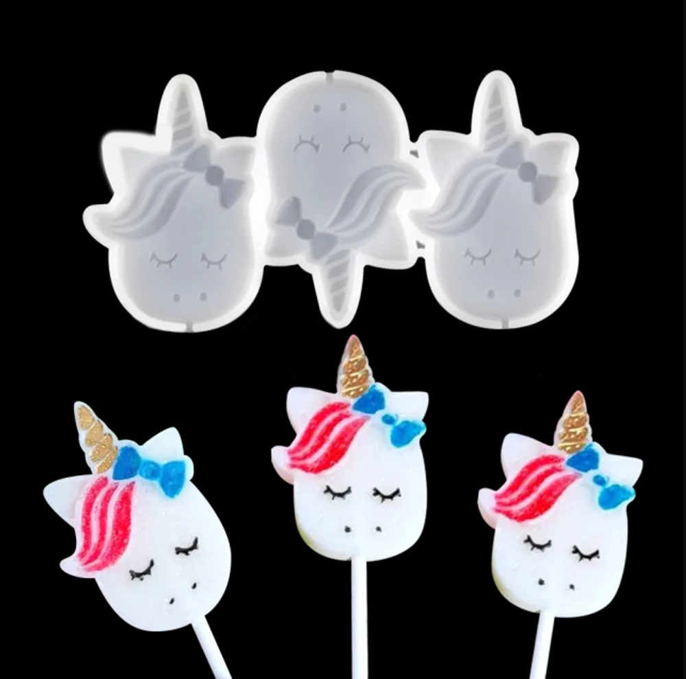 Силиконовая форма для леденцов «Единорожки»