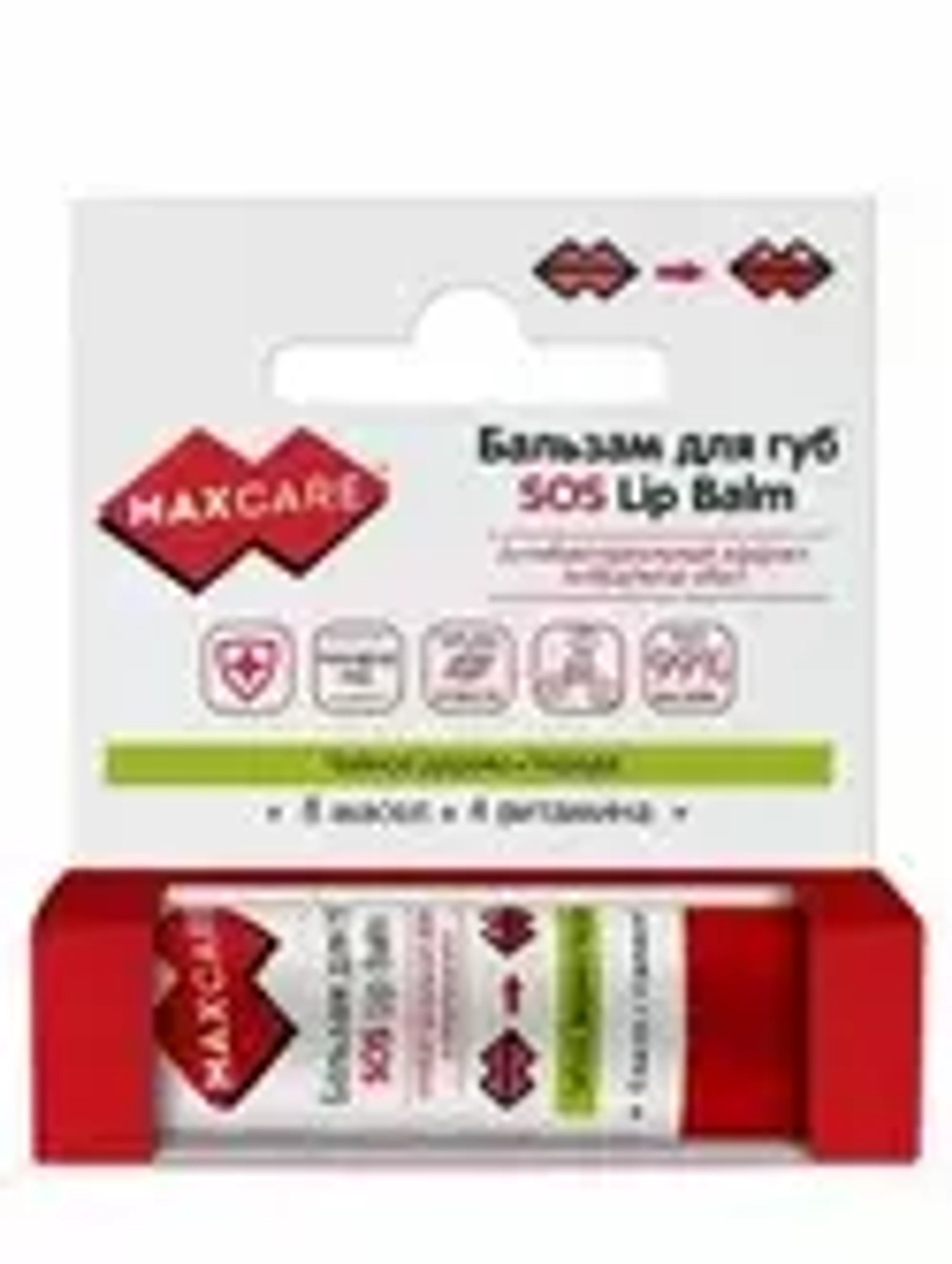 ГАЛАНТ SOS-Бальзам  для губ MAXCARE Чайное дерево+ Череда, 4,2 гр*10*220