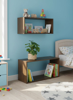 Полка настенная 70х28х35, ЭДГАР, модульная, для книг, массив дуба, покрыт льняным маслом, серый, Dipriz