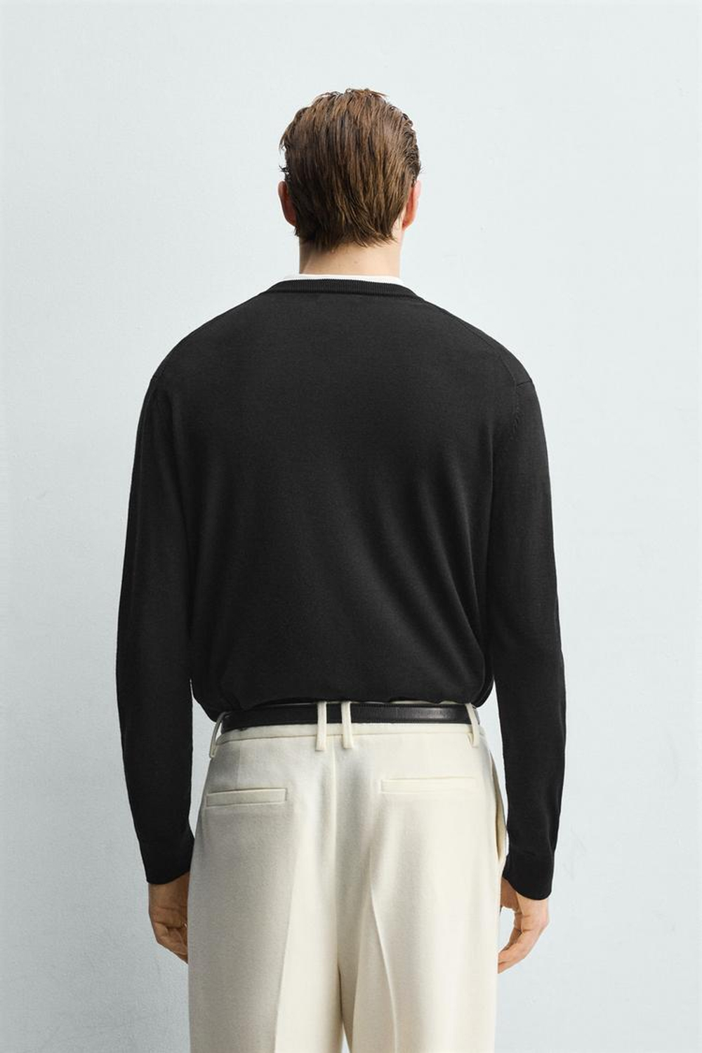 ZARA СВИТЕР ИЗ 100% ШЕРСТИ, ЧЕРНЫЙ