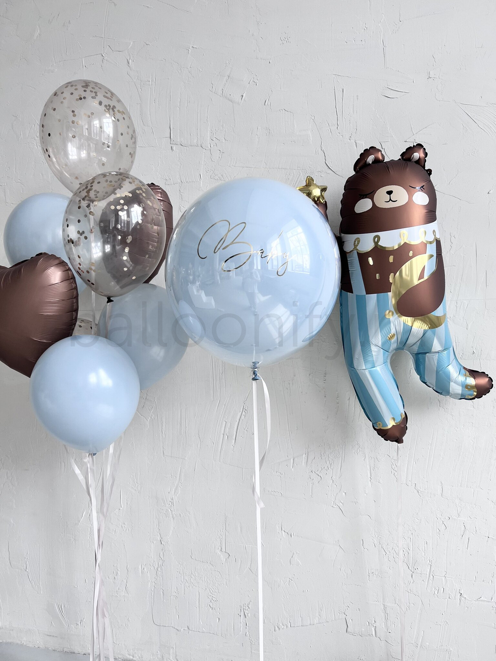 Набор шаров на выписку "Мишка в полосатых штанишках"