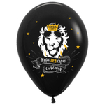 Воздушный шар с гели, 1шт., М12/30см, Sempertex "С днем рождения! Королевские поздравления для него"