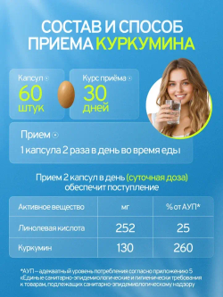 Набор Антиоксидантный (омега, куркумин, аскорбат)
