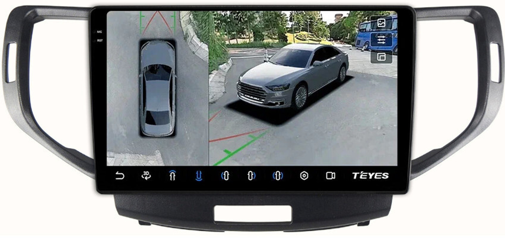 Магнитола для Honda Accord 8 2008-2012 - Teyes CC3-2K-360 на Android 10, 2K QLED, 6Гб+128Гб, CarPlay, 4G SIM-слот, 4 камеры в комплекте