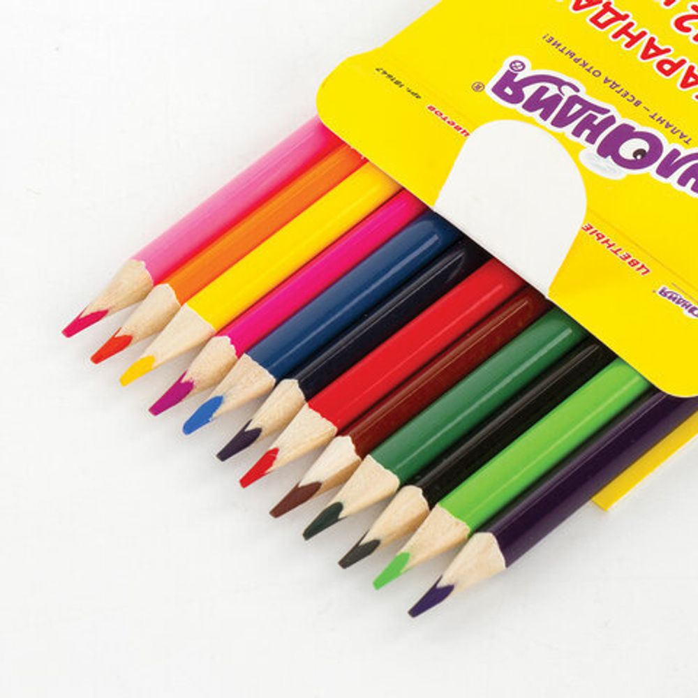 Карандаши цветные супермягкие ЮНЛАНДИЯ "ЭКЗОТИКА", 12 цветов, трехгранные, с раскраской, 181647