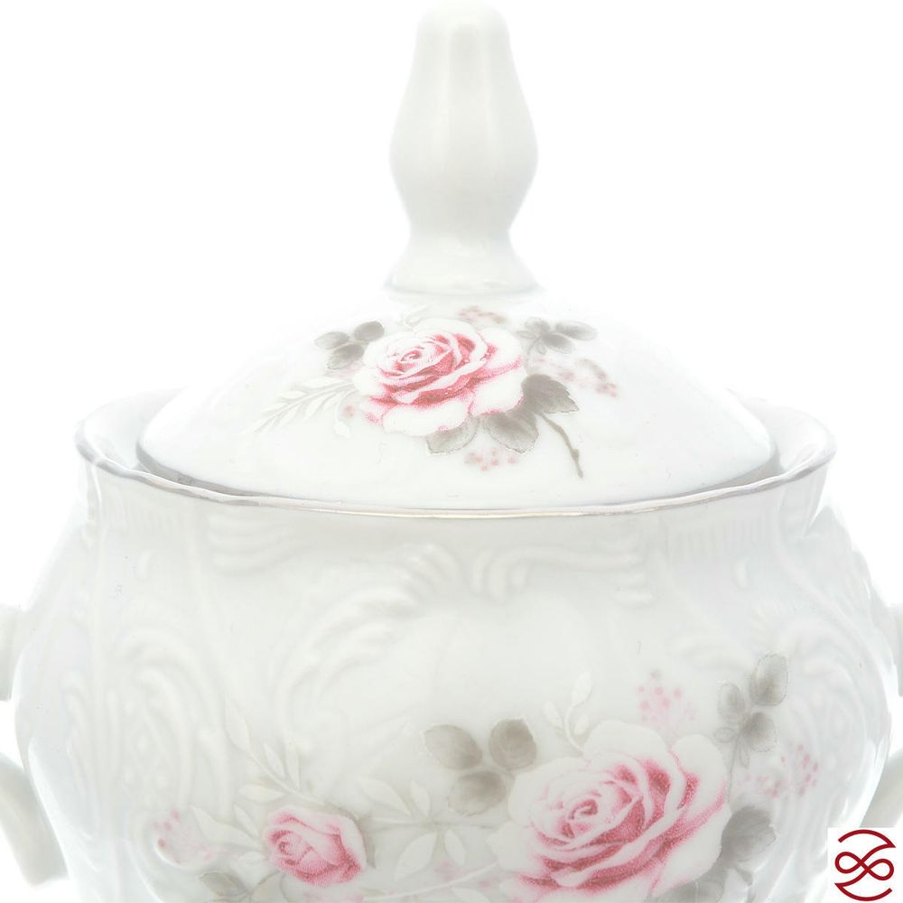 Сахарница Bernadotte Серая роза платина 300мл