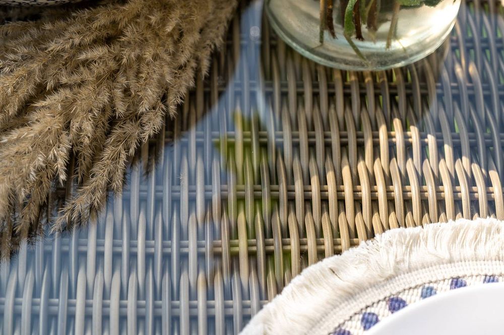 "Эспрессо-150 S" обеденная группа плетеная, цвет соломенный