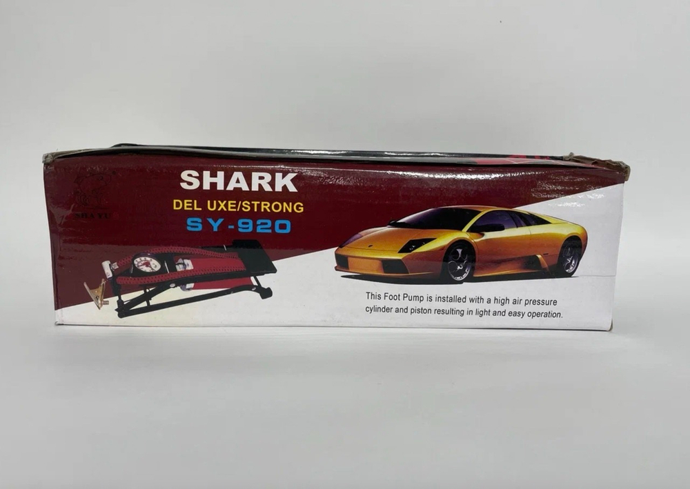 Ножной одноцилиндровый насос для шин автомобиля с монометром SHARK SY-920, TG (1 шт.)