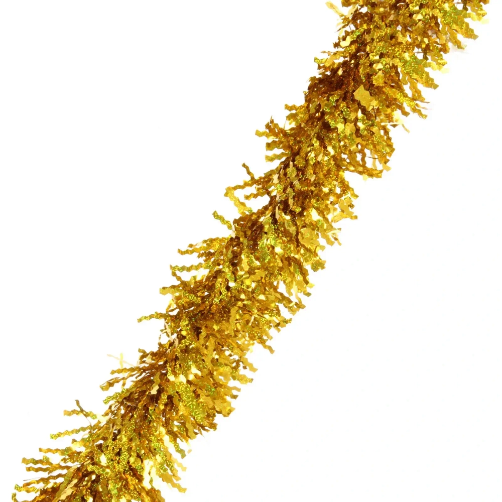 Мишура 2м 15см «Голограмма волна», Золото