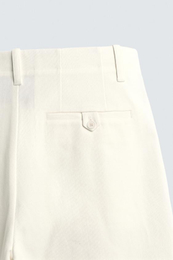 ZARA БРЮКИ CHINO WIDE-LEG СО СКЛАДКАМИ, БЕЛЫЙ