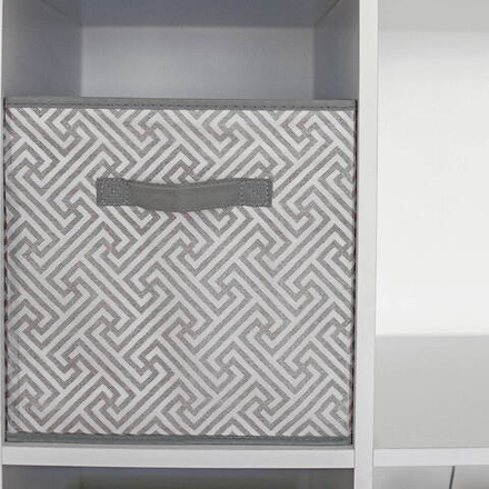 Короб-кубик для хранения "Орнамент", Д300 Ш300 В300, серый