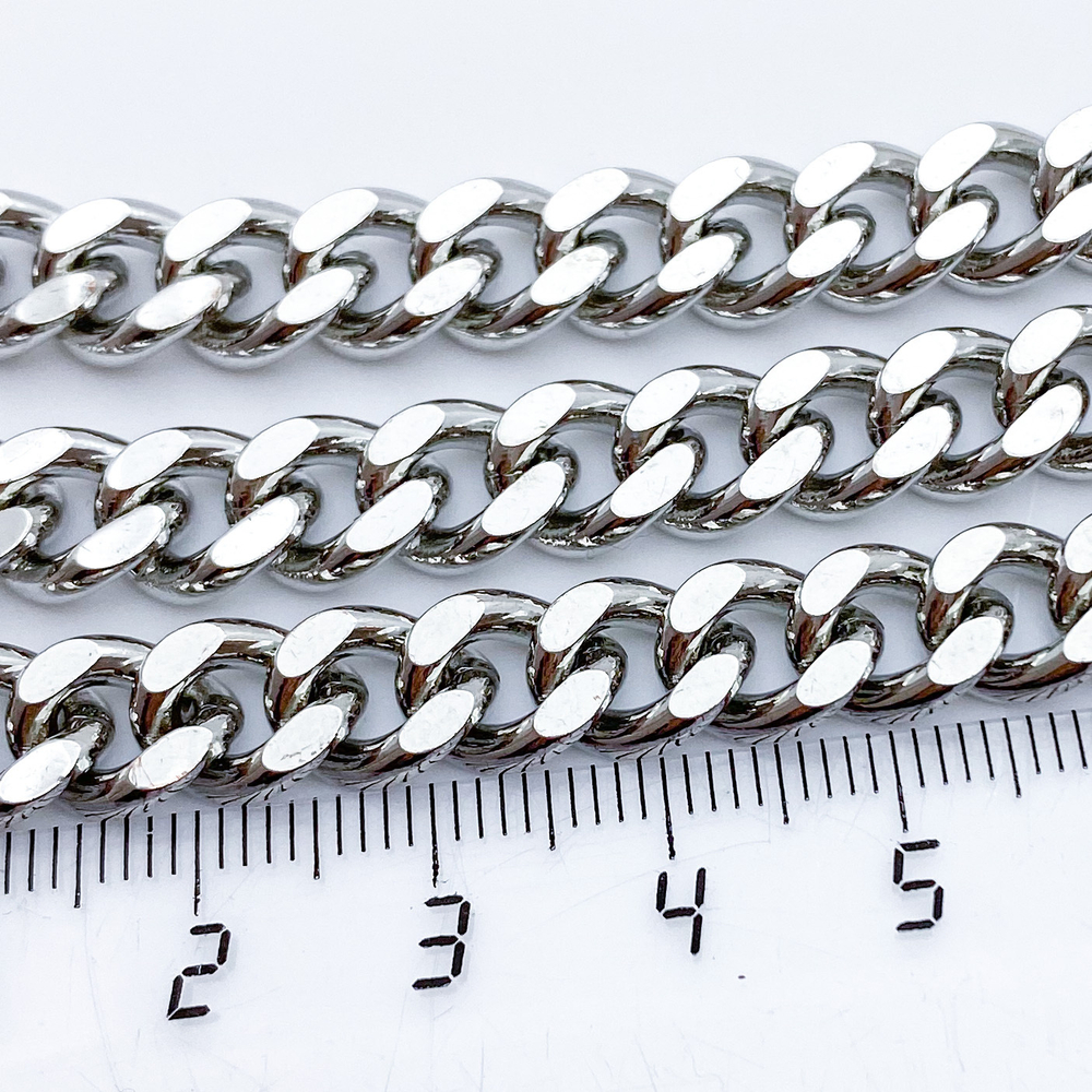 Цепочка, цвет серебро, размер звена 10*7,5 мм, цена за отрезок 24-26 см
