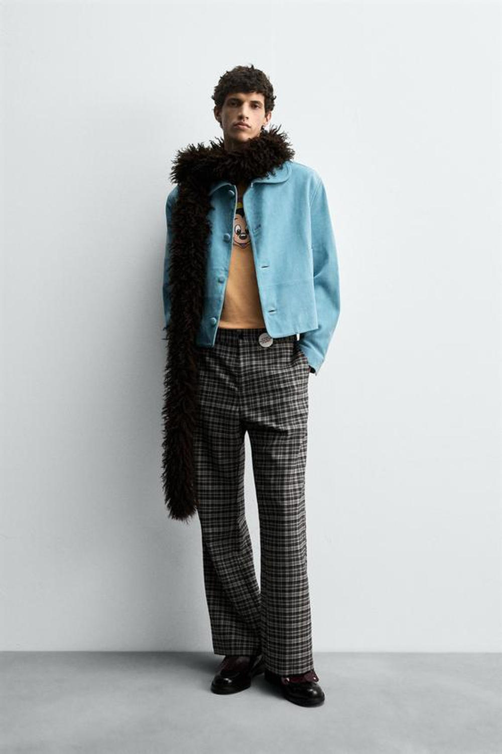 ZARA HARRY LAMBERT X DISNEY ЗАМШЕВАЯ КУРТКА, СИНИЙ