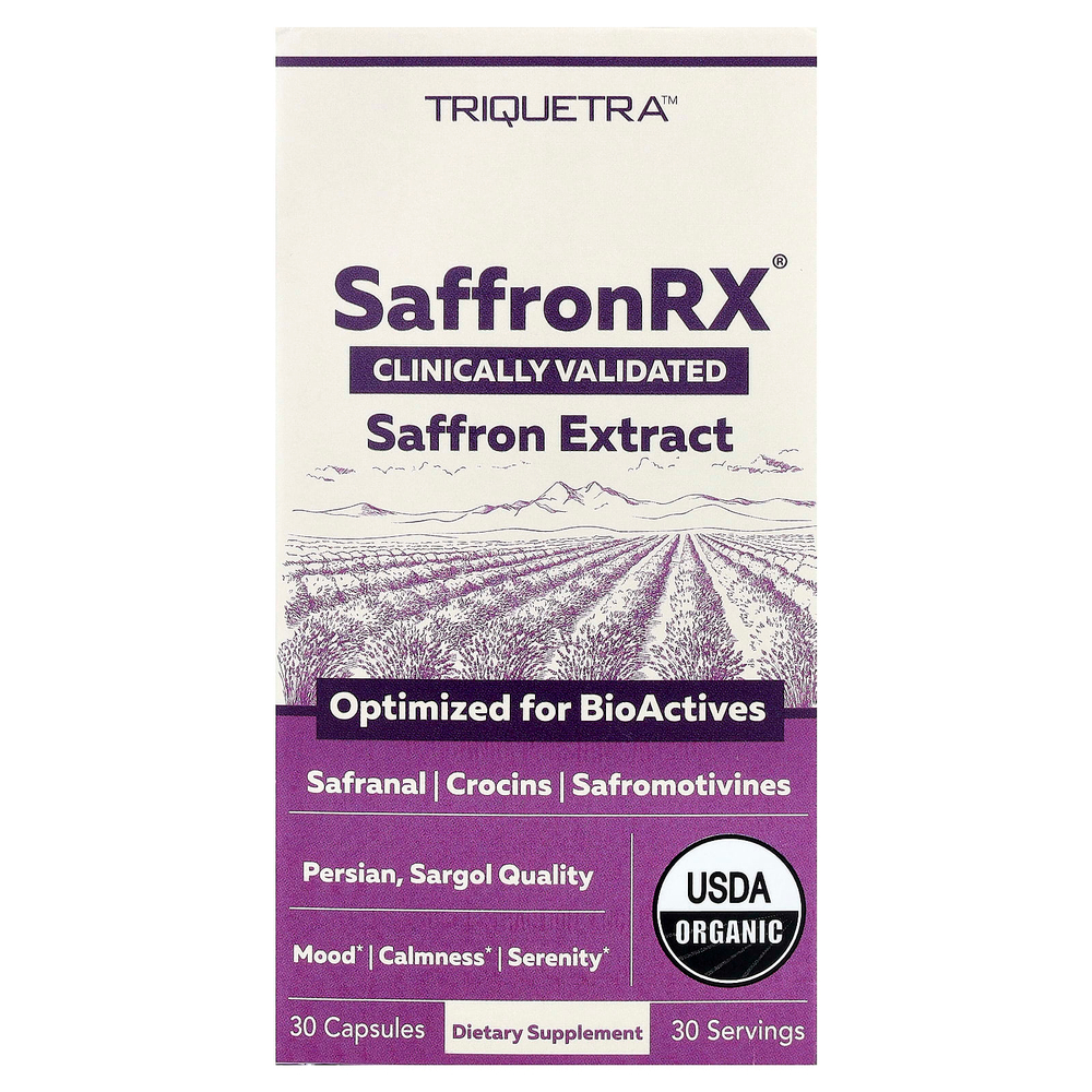 Triquetra Health, SaffronRX®, экстракт шафрана, 30 капсул
