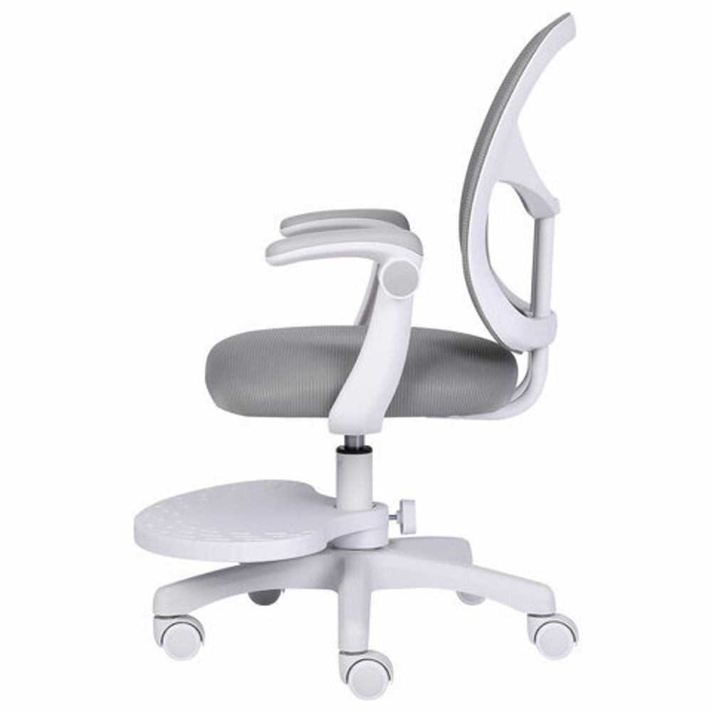 Кресло детское с подставкой для ног BRABIX "Toy MG-205", сетка/ткань TW, серое, 533153