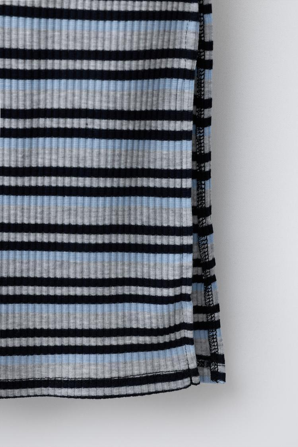 ZARA ЮБКА МИДИ В ПОЛОСКУ, СЕРЫЙ