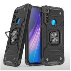 Противоударный чехол Strong Armour Case с кольцом для Xiaomi Redmi Note 8 (Черный)