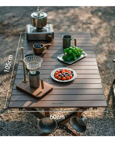Стол туристический Naturehike складной, 106х64х44 см, с Х-образными ножками, коричневый