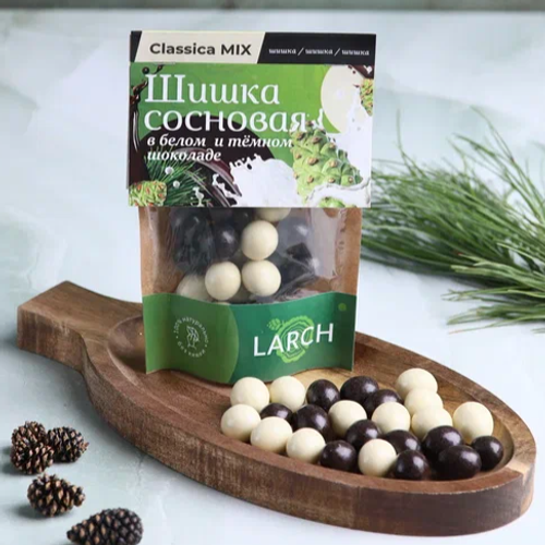 Шишка сосновая МИКС (темная и белая) КЛАССИКА / 60 г / дой-пак / LARCH