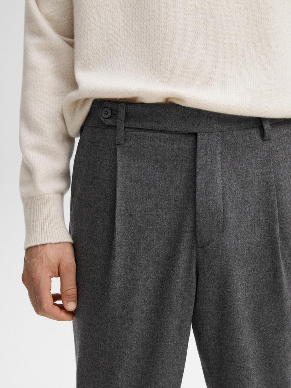 Massimo Dutti Костюмные брюки из смесовой шерсти, серый