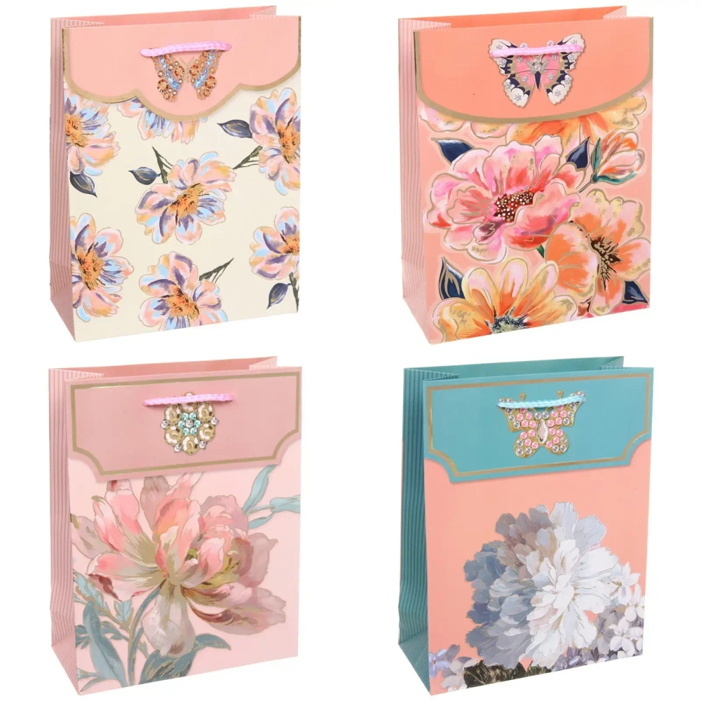 Пакет подарочный «Изящные цветы» 18*23*8 см, микс