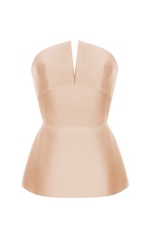 Блуза корсетного типа с баской из атласа