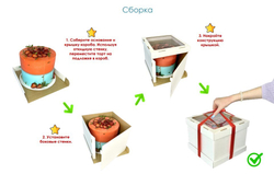 Упаковка картонная для торта 26*26*20см STRONG