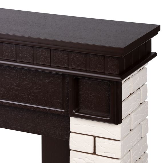 Портал Firelight Bricks Classic камень бежевый, шпон темный дуб купить в Москве и Московской области по низкой цене с доставкой по России — (3) Портал Firelight Bricks Classic камень бежевый, шпон темный дуб — (3)