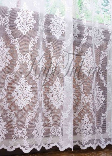 Штора Корона (белый жаккард ришелье)