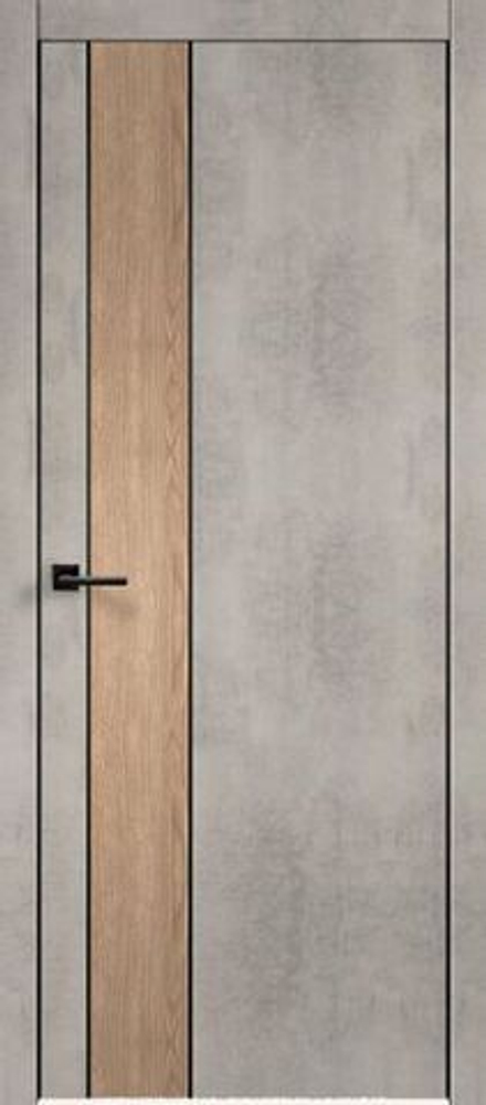 Межкомнатная дверь Velldoris Techno Black Duo 2 PG (вставка Дуб европейский) Муар светлый