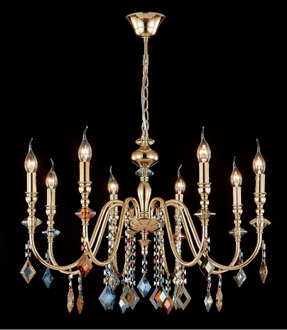 Подвесная люстра Crystal Lux MERCEDES MERCEDES SP8 GOLD/COLOR