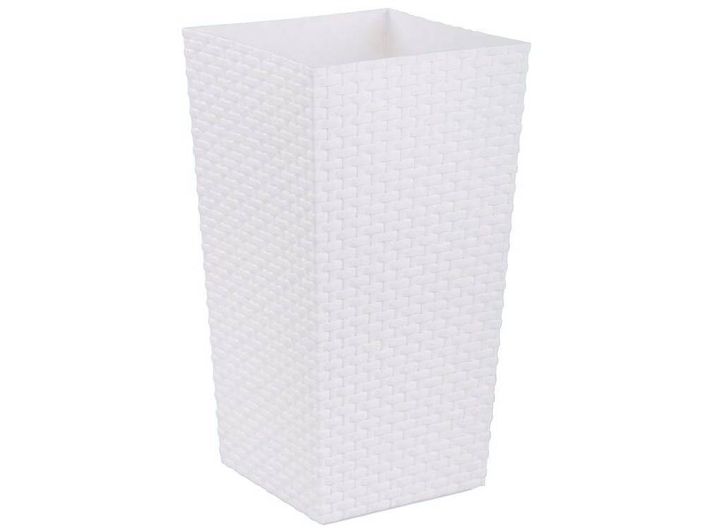 Кашпо напольное "Ротанг" 22*22*41см (белый)