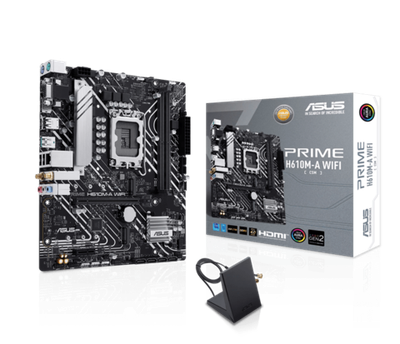 Материнская плата ASUS PRIME H610M-A WIFI, LGA1700 2xDDR5 4xSATA3 2xM.2 D-Sub HDMI DP mATX