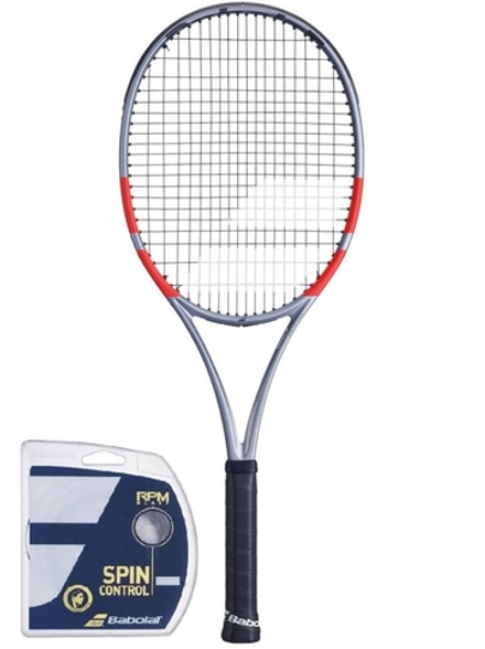 Теннисная ракетка Babolat Pure Strike 98 18/20 4-gen - grey/fluo strike + струны