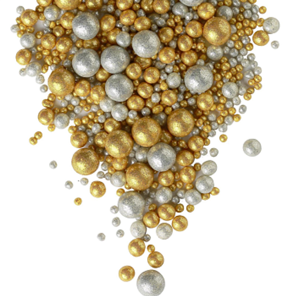 Кондитерская посыпка с мягким центром "Блеск" золото, серебро, 50 г