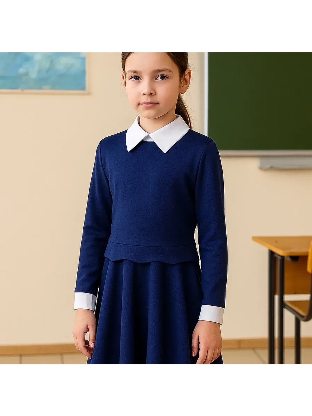 Школьное платье для худенькой девочки.