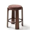 Полубарный табурет Granite 65 см, коричневый шенилл, массив ясеня в цвете орех