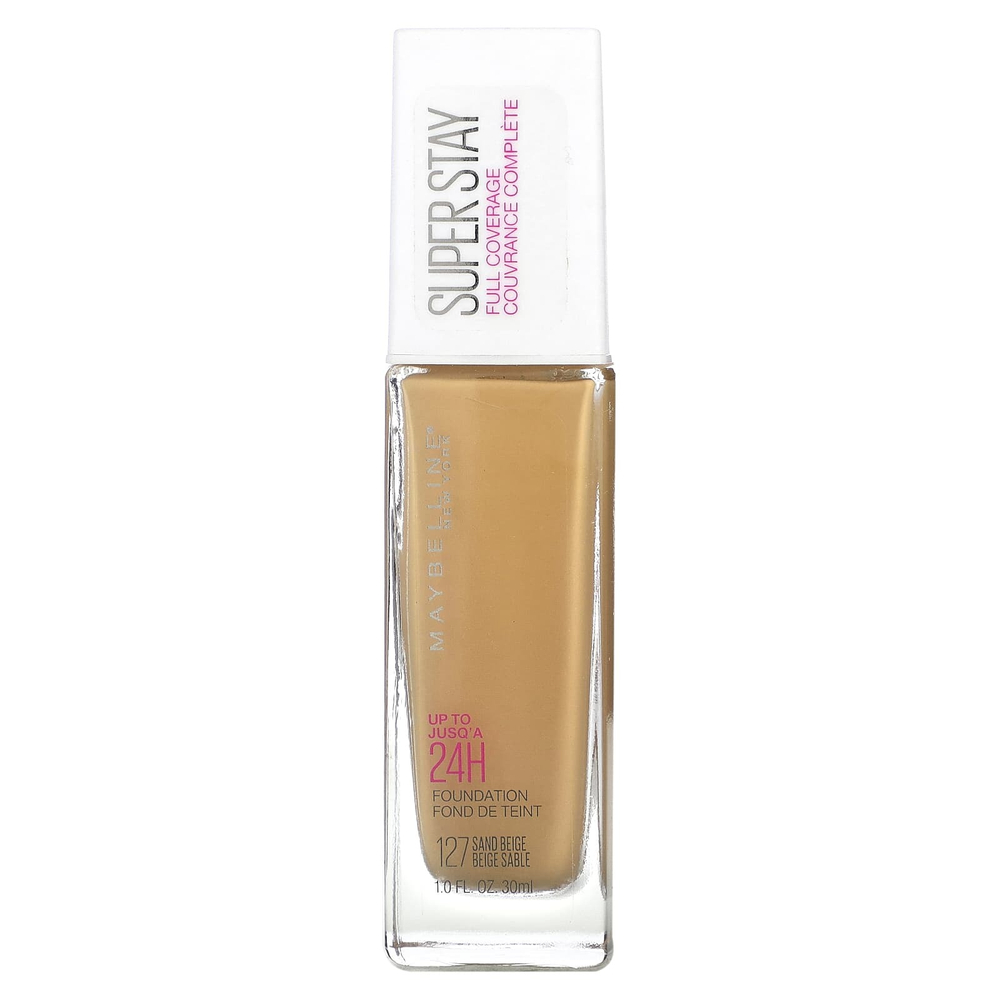 Maybelline, Super Stay, тональная основа для полного покрытия, 127 песочно-бежевый, 30 мл (1 жидк. унц.)