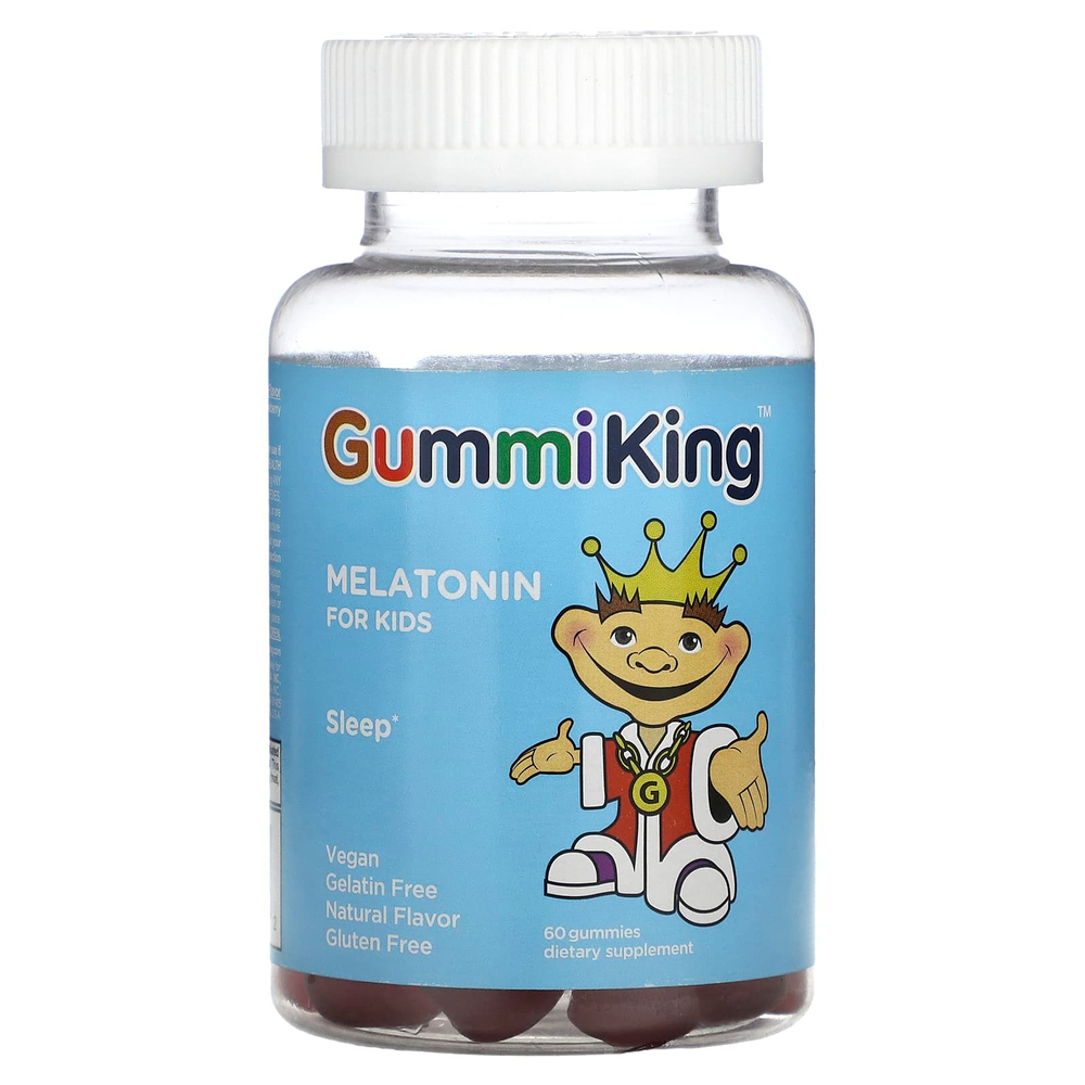 GummiKing, мелатонин для детей, со вкусом клубники, 1 мг, 60 жевательных мармеладок