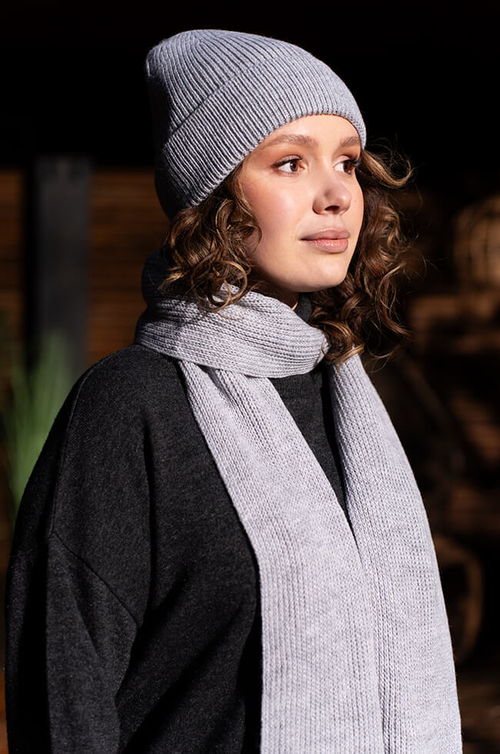 8402 Шарф женский (серый)