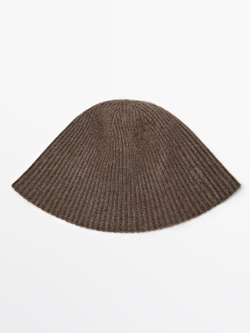 Massimo Dutti Панама из смесового кашемира, кротово-коричневый