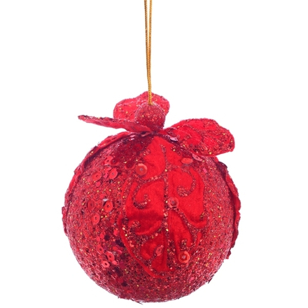 GAEM Украшение новогоднее Шар "Причуда красная", D 10 см, L10 W10 H13 см