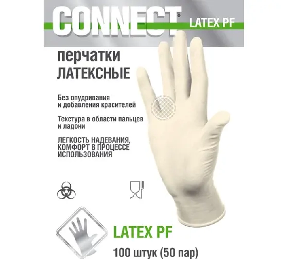 Латексные перчатки Connect Latex 100 шт