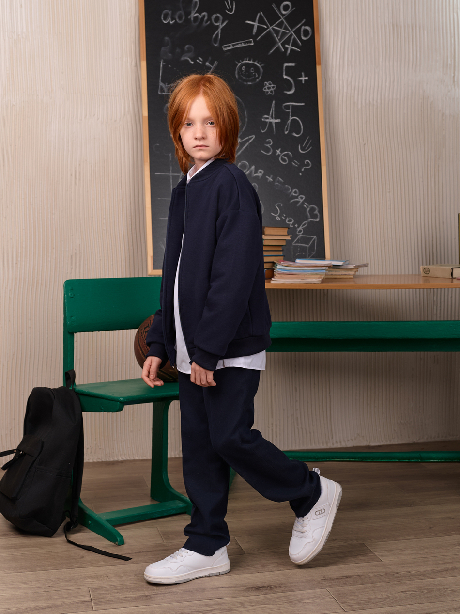 Бомбер для мальчика  SCHOOL синий