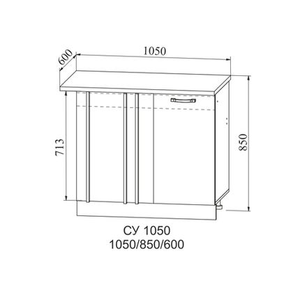 Кухня Модуль СУ 1050 Норма Перо Смоки