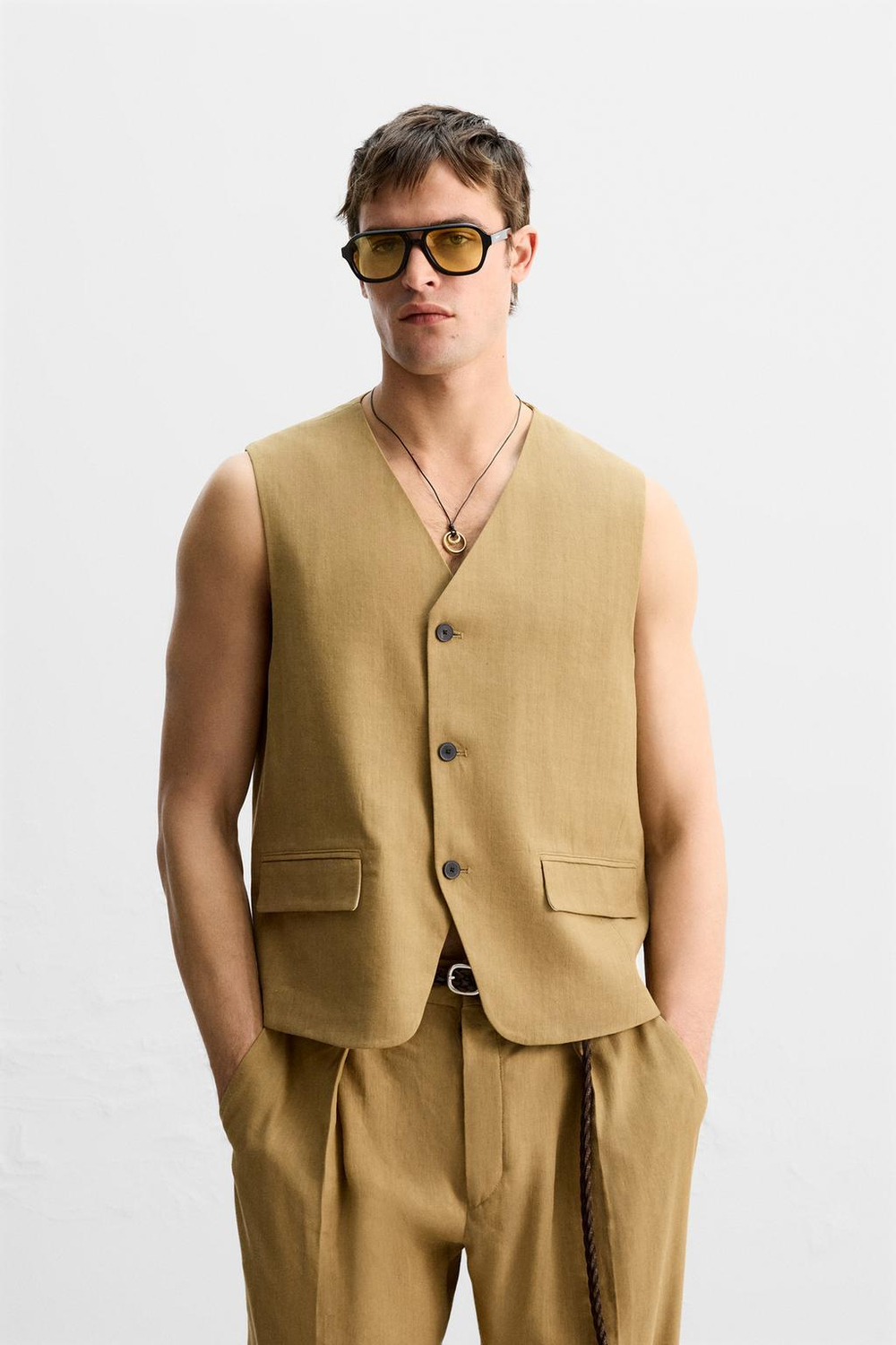 Жилет relaxed fit изо льна и лиоцелла - limited edition