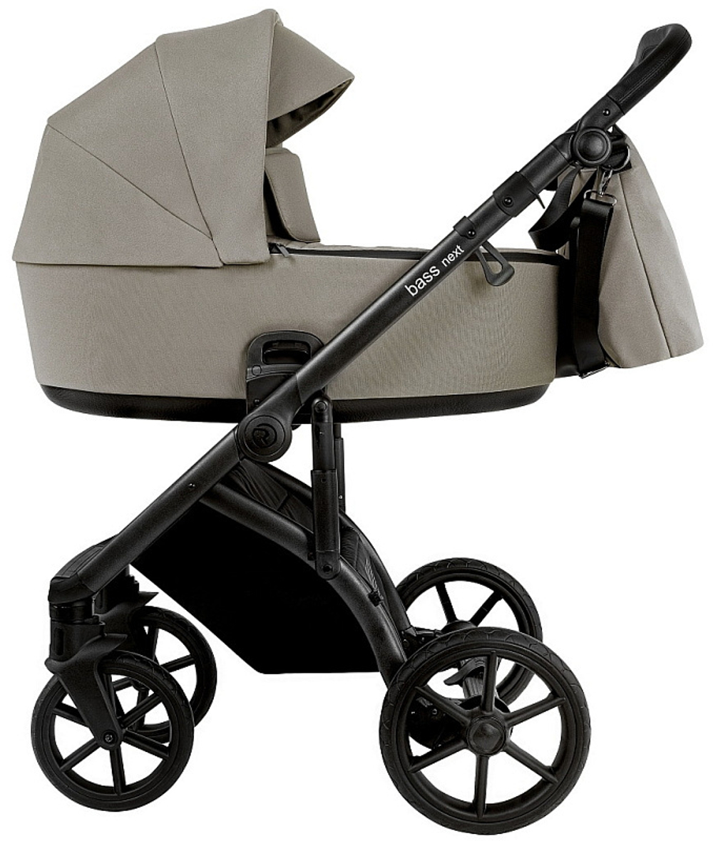 Детская коляска Roan Bass Next 2.0 3 в 1 с автокреслом Tutis Elo Lux EduSky Grey BSN/41/2 Hazel/Black/руч.Black