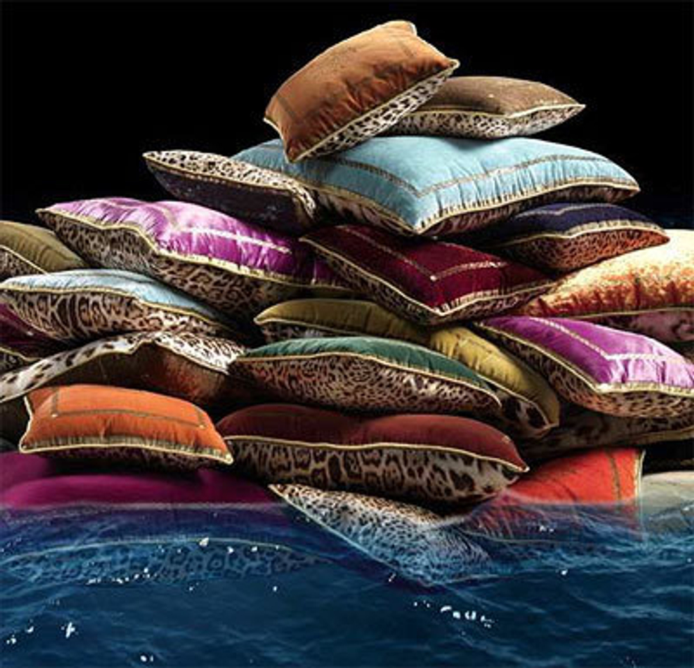 Подушка декоративная 48х48 Roberto Cavalli Venezia черная Италия фото 2