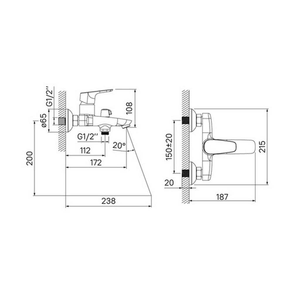 Смеситель для ванны 35к IDDIS ZODSB02i02WA "Zodiac"  без душ. аксессуаров ХРОМ
